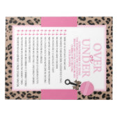 Bloc-note Pack de jeu Leopard Over ou Under Baby shower (Devant)