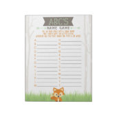 Bloc-note Pack de jeu Woodland Fox ABC Baby shower (Tourné)