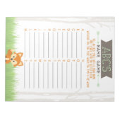 Bloc-note Pack de jeu Woodland Fox ABC Baby shower (Devant)