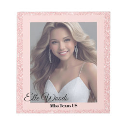 Bloc-note Pad autographe rose rose Glitz