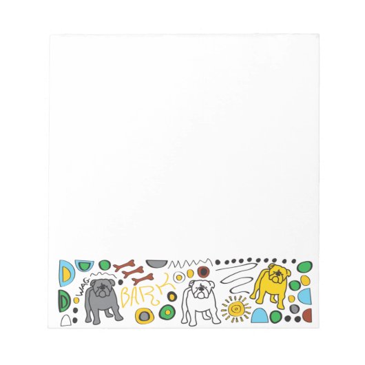 Bloc-note Pad de mémo Bulldog (Devant)