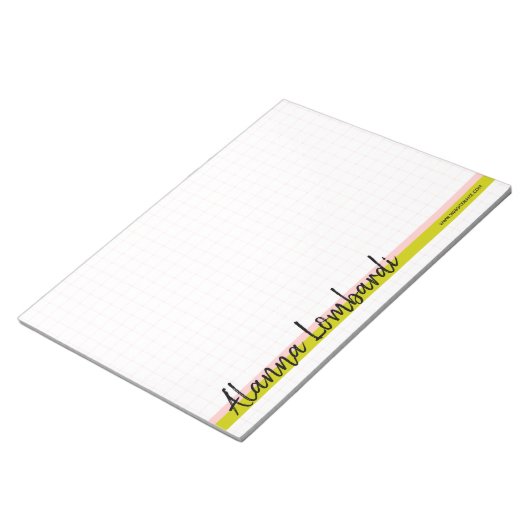 Bloc-note Pad de mémo de grille de script double bande (Incliné)