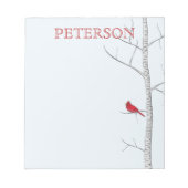 Bloc-note Pad de note d'arbre de bouleau d'hiver (Devant)