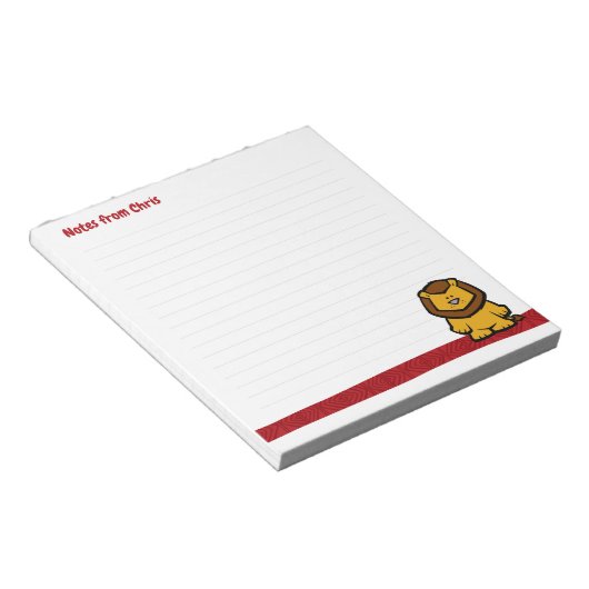 Bloc-note Pad de note de lion de la faune (Incliné)