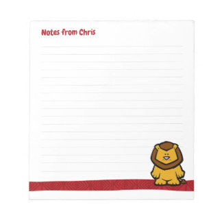 Bloc-note Pad de note de lion de la faune