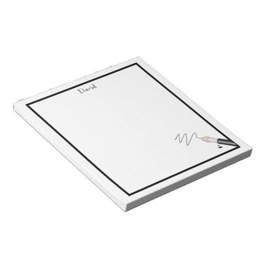 Bloc-note Pad de note de stylo monogramme (Incliné)