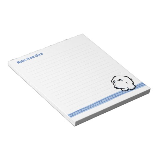 Bloc-note Pad de note d'ours polaire faunique (Incliné)