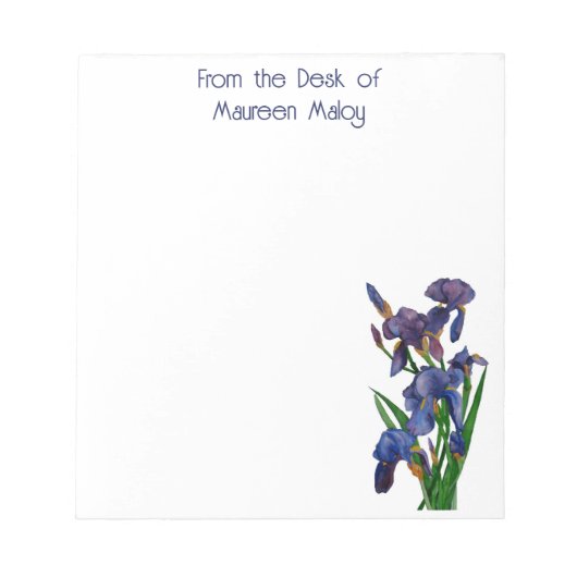 Bloc-note Pad de note Iris violet personnel (Devant)