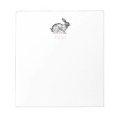 Bloc-note Pad de note lapin monogramme lapin (Devant)