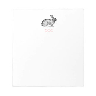 Bloc-note Pad de note lapin monogramme lapin