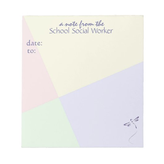 Bloc-note Pad de note pour travailleur social scolaire (Devant)