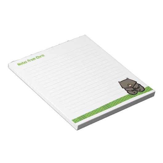 Bloc-note Pad de note Wombat Wildlife (Incliné)