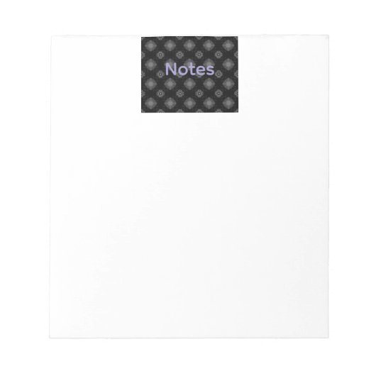 Bloc-note Pad de notes de Motif noir (Devant)