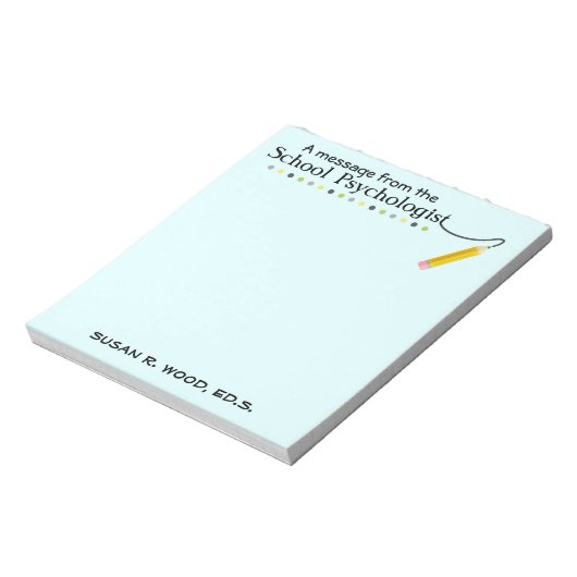 Bloc-note Pad de notes de psychologue de l'école sur mesure (Tourné)