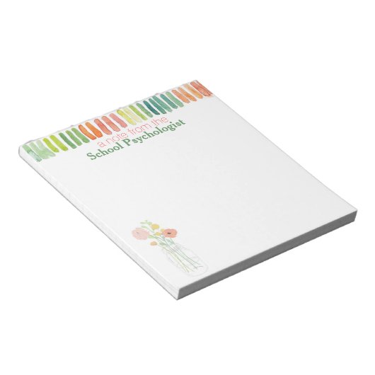 Bloc-note Pad de notes du psychologue de l'école d'aquarelle (Incliné)
