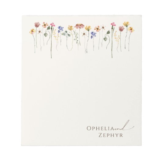 Bloc-note Pad de notes personnalisées Fleur sauvage coloré (Devant)