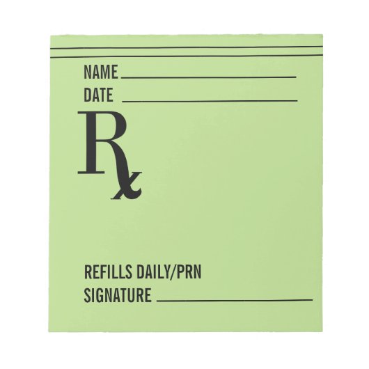 Bloc-note Pad d'ordonnance Rx n° 2 (Devant)