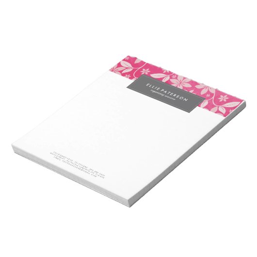 Bloc-note Pad floral personnalisable (Tourné)