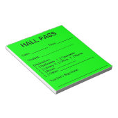 Bloc-note Pad Hall Pass (Neon Green) (Incliné)