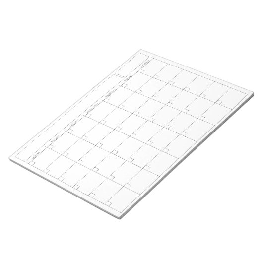 Bloc-note Page Calendrier vierge - Vue Paysage du début du d (Incliné)