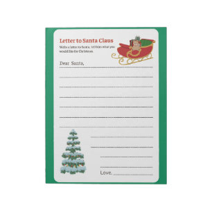 Bloc-note Page d'activité de vacances Lettres au Père Noël