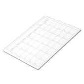Bloc-note Page de calendrier vierge - Vue paysage avec début (Incliné)