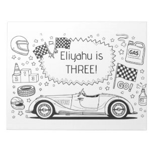 Bloc-note Page de coloriage de voiture de course vintage pou