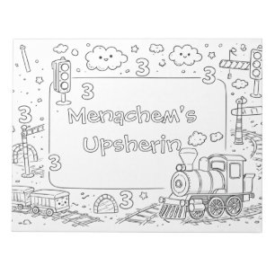 Bloc-note page de coloriage du train upsherin