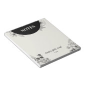Bloc-note Page de notes de lecture florale monochrome (Incliné)