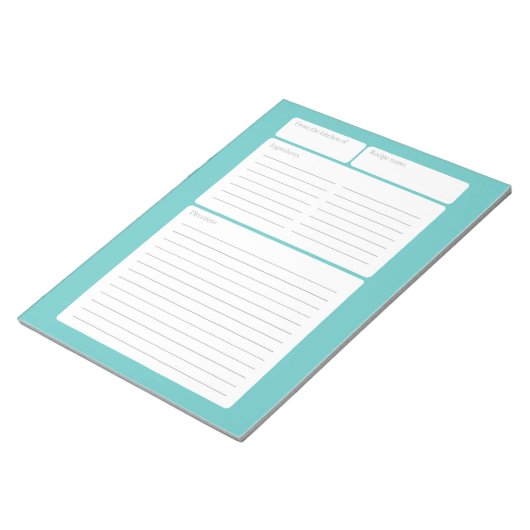 Bloc-note Page de recette avec option Couleur (Incliné)