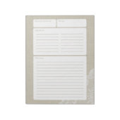 Bloc-note Page de recette Brûlure et dentelle (Tourné)