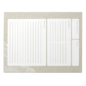 Bloc-note Page de recette Brûlure et dentelle (Devant)