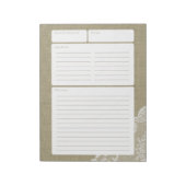 Bloc-note Page de recette : Burlap et dentelle (Tourné)