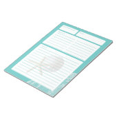 Bloc-note Page de recette Dollar de sable et dentelle Aqua (Incliné)