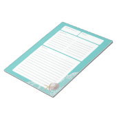 Bloc-note Page de recette Dollar de sable et dentelle Aqua (Incliné)