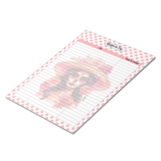 Bloc-note Page de recette du crâne de sucre (Incliné)