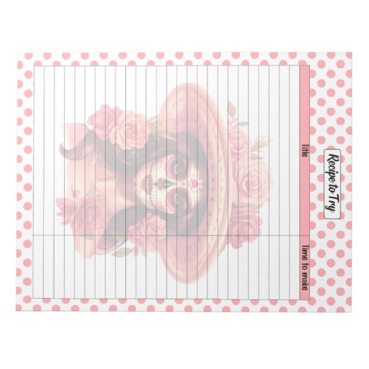 Bloc-note Page de recette du crâne de sucre (Devant)