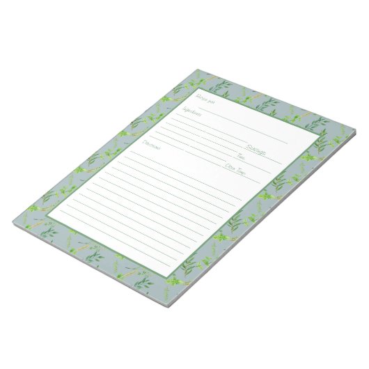 Bloc-note Page de recette encadrée pour Classeur Feuille Her (Incliné)