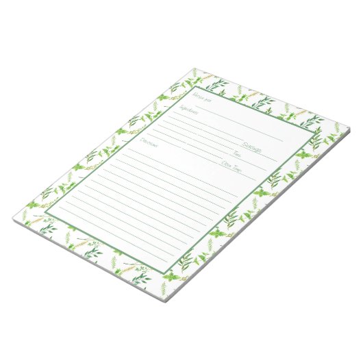 Bloc-note Page de recette encadrée pour Classeur Feuille Her (Incliné)