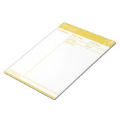 Bloc-note Page de recette jaune simple sans ligne (Incliné)