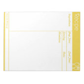 Bloc-note Page de recette jaune simple sans ligne (Devant)