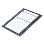 Bloc-note Page de recette Marine Bleu et Pois (Incliné)