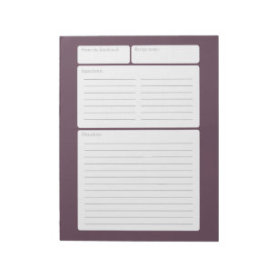 Bloc-note Page de recette Plum avec option Couleur