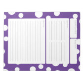 Bloc-note Page de recette Pois violets (Devant)