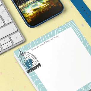 Bloc-note Page de scrapbook ou artisanat avec des oiseaux de