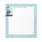 Bloc-note Page de scrapbook ou artisanat avec des oiseaux de (Devant)