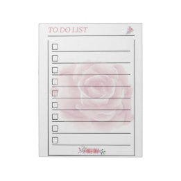Bloc-note Page du gestionnaire de listes de Rose à faire