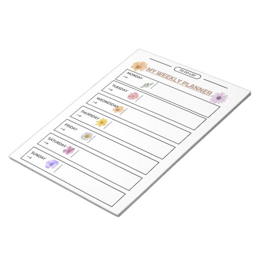 Bloc-note Page Floral Weekly Planner (Incliné)
