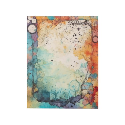 Bloc-note Page Fractionnements orange, Turquoise, couleur d' (Tourné)