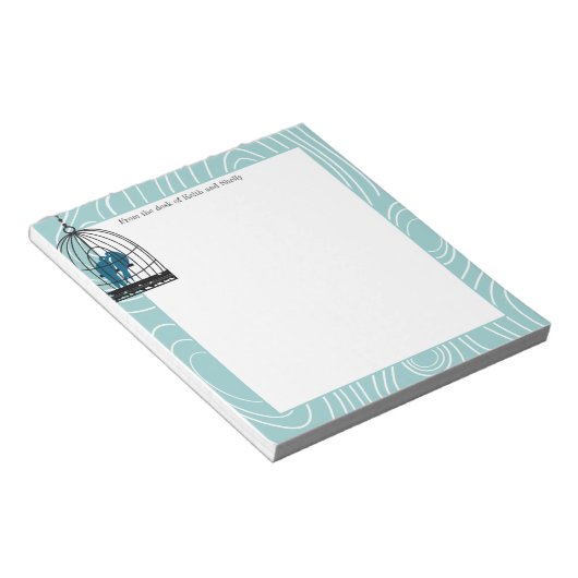 Bloc-note Page ou artisanat turquoise Kisser Inséparables (Incliné)